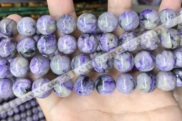 CCG322 15.5 inches 12mm round natural charoite beads wholesale