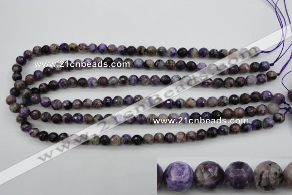 CCG52 15.5 inches 8mm faceted round natural charoite beads