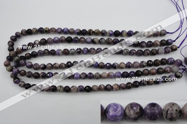 CCG56 15.5 inches 7mm faceted round natural charoite beads