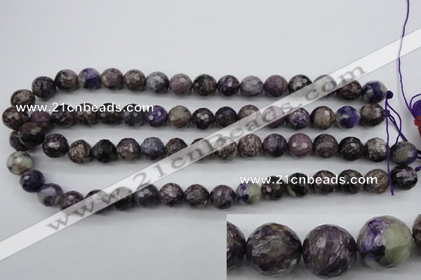 CCG57 15.5 inches 9mm faceted round natural charoite beads