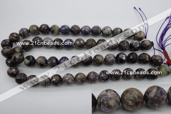 CCG59 15.5 inches 13mm faceted round natural charoite beads