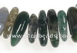 CCH05 16 inches moss agate chips gemstone beads wholesale