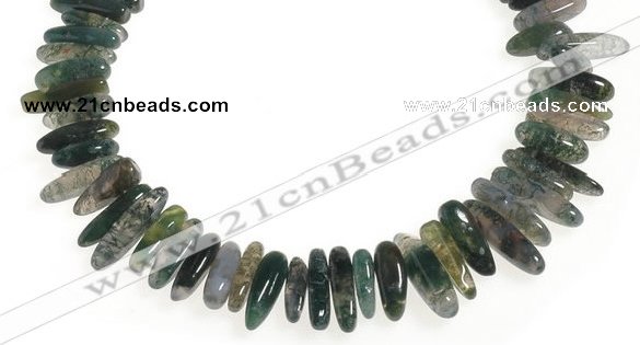 CCH05 16 inches moss agate chips gemstone beads wholesale