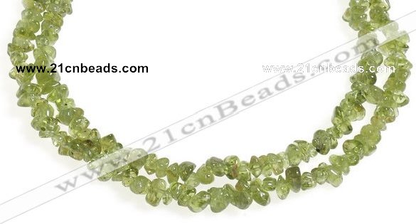 CCH16 35 inches green peridot chips gemstone beads wholesale