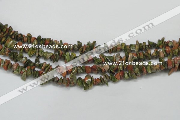 CCH203 34 inches 3*5mm unakite chips gemstone beads wholesale