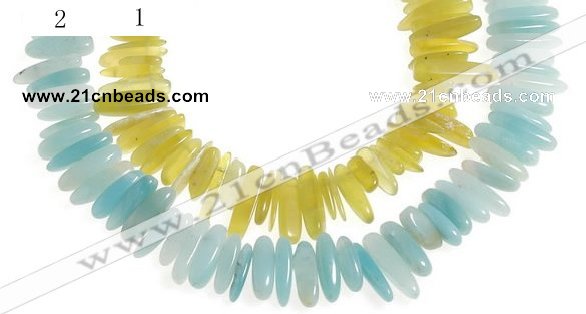 CCH22 16 inches Korea jade & amazonite chips gemstone beads