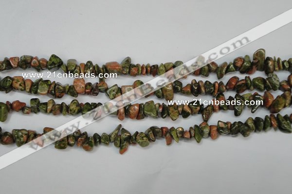 CCH225 34 inches 5*8mm unakite chips gemstone beads wholesale