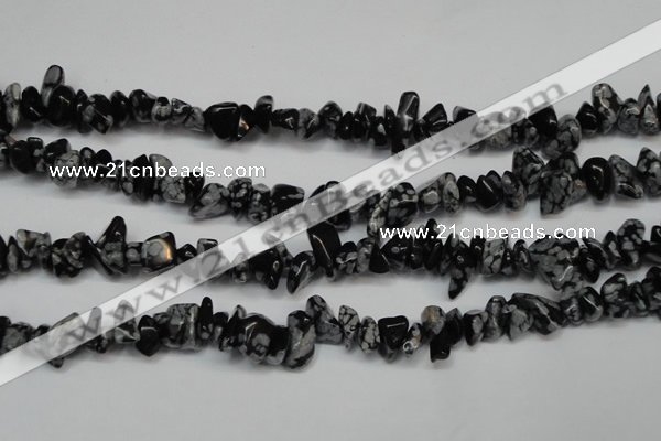 CCH227 34 inches 5*8mm snowflake obsidian chips gemstone beads wholesale