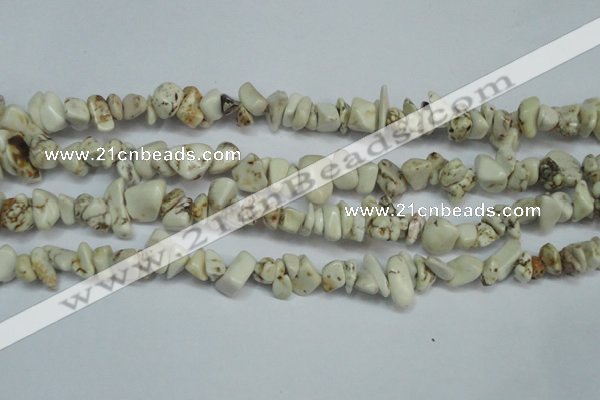 CCH232 34 inches 5*8mm white howlite turquoise chips beads wholesale