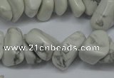 CCH280 34 inches 8*12mm white howlite turquoise chips beads wholesale