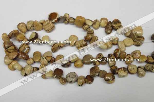 CCH331 15.5 inches 10*15mm picture jasper chips beads wholesale