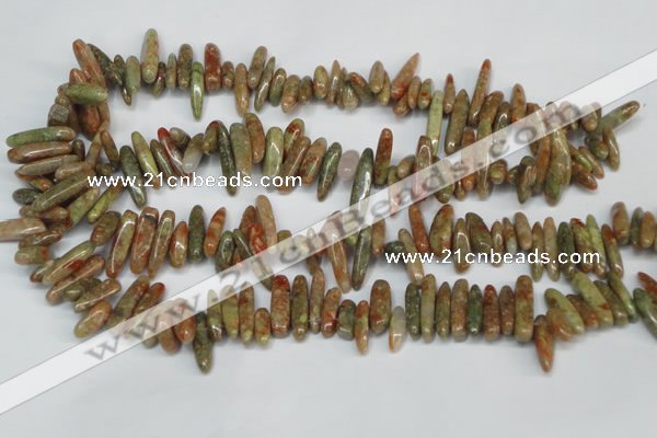 CCH342 15.5 inches 5*20mm New unakite chips gemstone beads wholesale