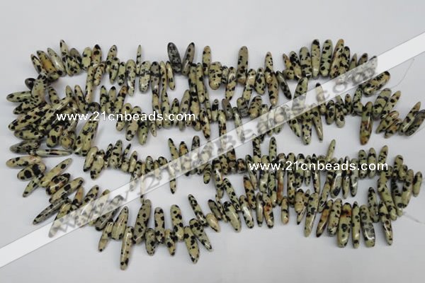 CCH344 15.5 inches 5*20mm dalmatian jasper chips beads wholesale