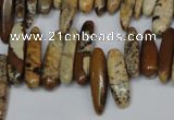 CCH345 15.5 inches 5*20mm picture jasper chips beads wholesale