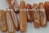 CCH406 15.5 inches 6*25mm - 12*38mm red aventurine chips beads