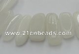 CCH407 15.5 inches 6*18mm - 10*22mm white jade chips beads