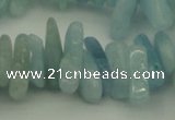 CCH603 15.5 inches 3*12mm - 4*16mm aquamarine chips gemstone beads