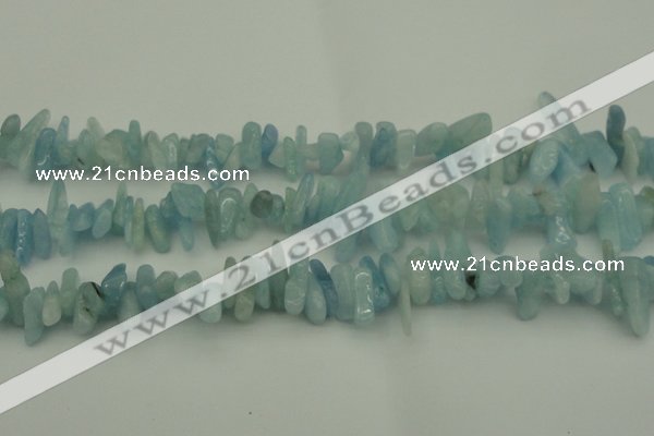 CCH603 15.5 inches 3*12mm - 4*16mm aquamarine chips gemstone beads