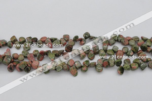 CCH636 15.5 inches 6*8mm - 10*14mm unakite gemstone chips beads