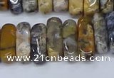 CCH712 15.5 inches 5*10mm - 5*15mm black moss opal chips beads