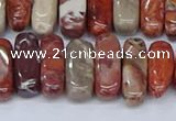 CCH715 15.5 inches 5*10mm - 5*15mm red porcelain chips beads