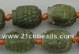 CCJ231 15.5 inches 13*18mm carved buddha China jade beads