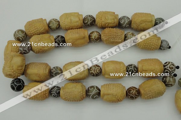 CCJ235 15.5 inches 22*28mm carved buddha China jade beads