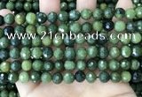 CCJ338 15.5 inches 8mm faceted round China green jade beads