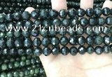 CCJ343 15.5 inches 6mm faceted round dark green jade beads