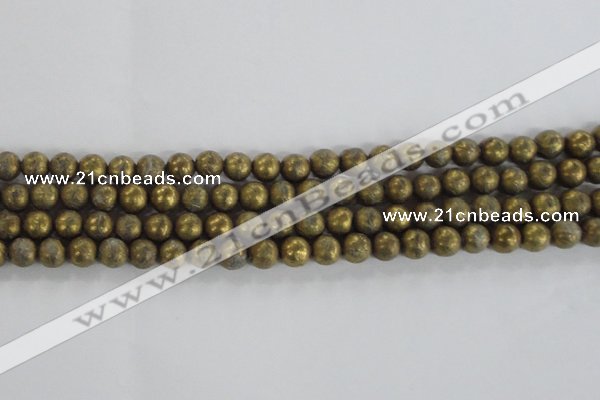 CCJ351 15.5 inches 8mm carved round plated China jade beads