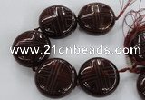 CCJ363 44mm carved coin China jade beads wholesale