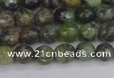 CCJ421 15.5 inches 6mm faceted round dendritic green jade beads