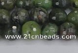 CCJ423 15.5 inches 10mm faceted round dendritic green jade beads