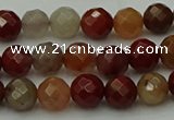 CCJ460 15.5 inches 4mm faceted round colorful jasper beads