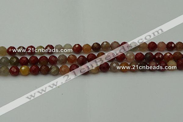 CCJ461 15.5 inches 6mm faceted round colorful jasper beads