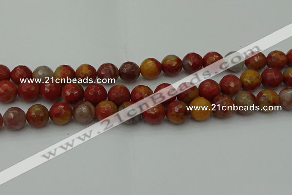 CCJ464 15.5 inches 12mm faceted round colorful jasper beads