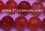 CCL54 15 inches 10mm faceted round carnelian gemstone beads