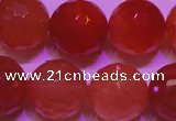 CCL55 15 inches 12mm faceted round carnelian gemstone beads