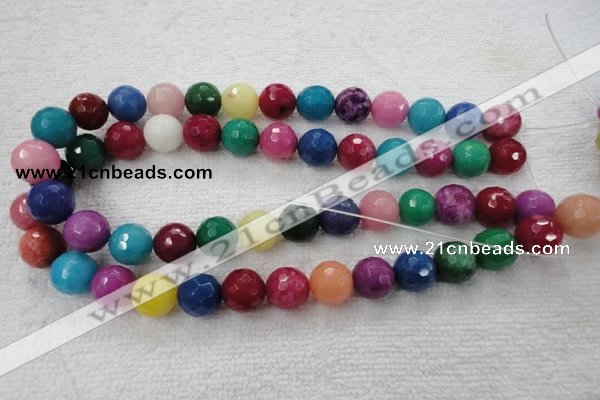 CCN1001 15.5 inches 4mm faceted round multi colored candy jade beads