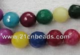 CCN1004 15.5 inches 10mm faceted round multi colored candy jade beads