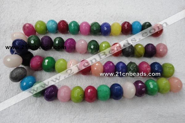 CCN1011 15.5 inches 8*12mm faceted rondelle multi colored candy jade beads