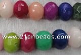 CCN1012 15.5 inches 10*14mm faceted rondelle multi colored candy jade beads