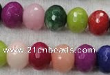 CCN1014 15.5 inches 12*16mm faceted rondelle multi colored candy jade beads