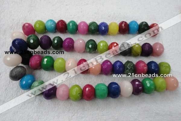 CCN1014 15.5 inches 12*16mm faceted rondelle multi colored candy jade beads