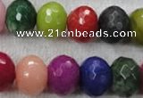 CCN1015 15.5 inches 13*18mm faceted rondelle multi colored candy jade beads