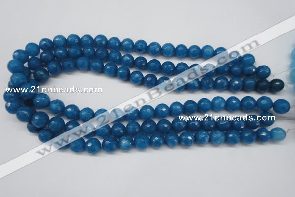 CCN1203 15.5 inches 10mm faceted round candy jade beads wholesale