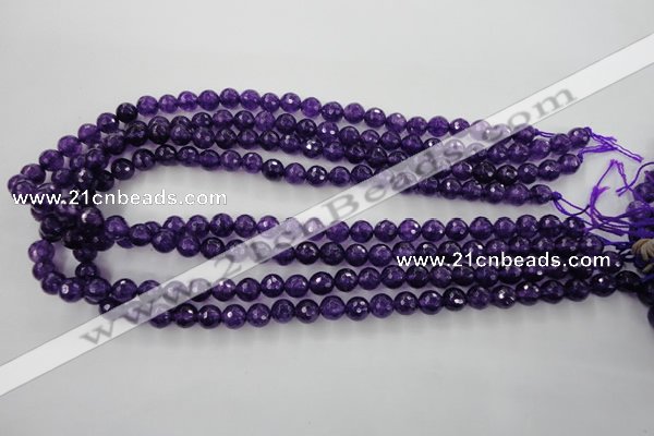 CCN1253 15.5 inches 8mm faceted round candy jade beads wholesale