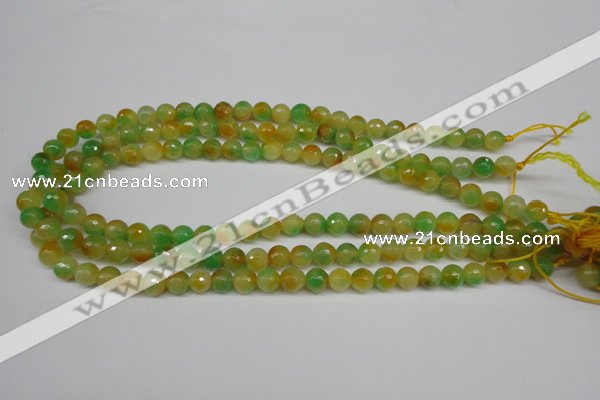 CCN1293 15.5 inches 8mm faceted round rainbow candy jade beads