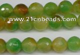 CCN1294 15.5 inches 10mm faceted round rainbow candy jade beads