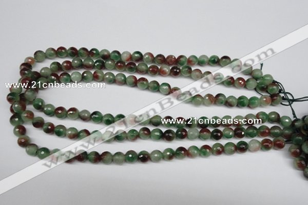 CCN1303 15.5 inches 8mm faceted round rainbow candy jade beads